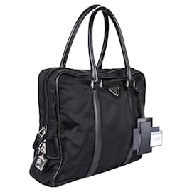 Prada-Prada Nylon Triangle Business Bag-Black