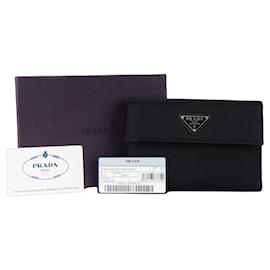 Prada-Prada Black Nylon Triangle Wallet-Black