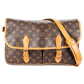 Borsa a tracolla a tracolla Gibeciere GM in tela monogramma Louis Vuitton Marrone