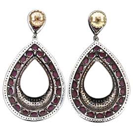 Autre Marque-Tropfenförmige Ohrringe mit Rubinen und Diamanten von Bavna-Andere