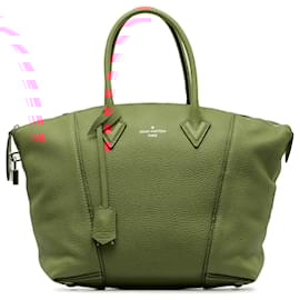 Louis Vuitton-Red Louis Vuitton Taurillon Soft Lockit PM Satchel-Red