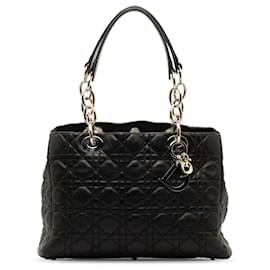 Dior-Black Dior Small Cannage Soft Lady Dior Tote Bag-Black