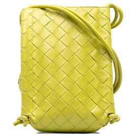 Bottega Veneta-Yellow Bottega Veneta Intrecciato Mini Knot Bucket Bag-Giallo