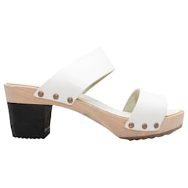 Agnès b.-White Agnes B. Leather Heeled Sandals Size 36-White