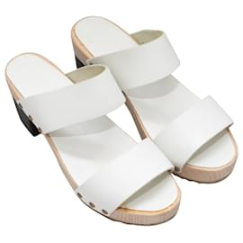 Agnès b.-White Agnes B. Leather Heeled Sandals Size 36-White