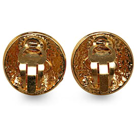 Chanel-Pendientes de clip Chanel CC dorados-Dorado