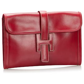 Hermès-Embrague rojo Hermes Jige PM-Roja