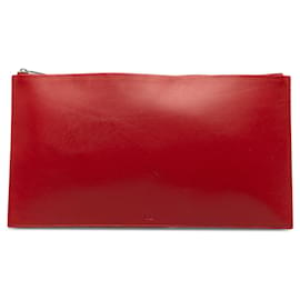 Dior-Bolsa clutch de couro Dior vermelha-Vermelho