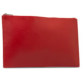 Dior-Red Dior Leather Clutch Bag-Red