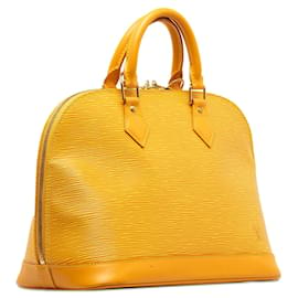 Louis Vuitton-Sac à main jaune Louis Vuitton Epi Alma PM-Jaune