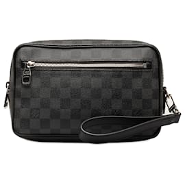 Louis Vuitton-Black Louis Vuitton Damier Graphite Kasai Clutch Bag-Black