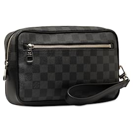 Louis Vuitton-Black Louis Vuitton Damier Graphite Kasai Clutch Bag-Black