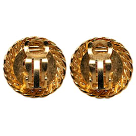 Chanel-Gold Chanel Coco Clip-On Earrings-Golden