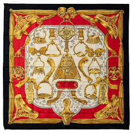Hermès-Bufandas rojas de la bufanda de seda de Hermes Etriers-Roja