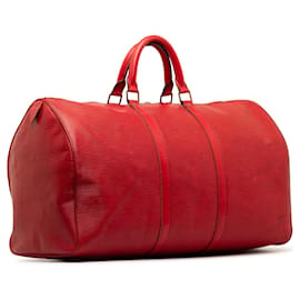 Louis Vuitton-Rotes Louis Vuitton Epi Keepall 50 Reisetasche-Rot