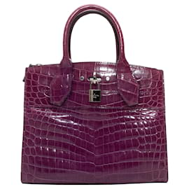 Louis Vuitton-Purple Louis Vuitton Crocodile City Steamer MM Handbag-Purple