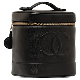 Chanel-Bolsa de vaidade Chanel CC Caviar preta-Preto