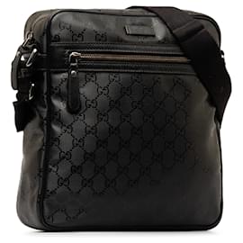 Gucci-Black Gucci GG Imprime Crossbody Bag-Black