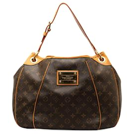 Louis Vuitton-Brown Louis Vuitton Monogram Galliera PM Shoulder Bag-Brown