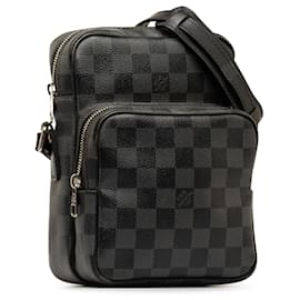 Louis Vuitton-Black Louis Vuitton Damier Graphite Rem Crossbody Bag-Black