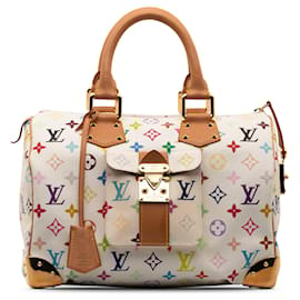 Louis Vuitton-Weißes Louis Vuitton-Monogramm, mehrfarbig, Speedy 30 Boston-Tasche-Weiß