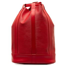 Louis Vuitton-Mochila Louis Vuitton Epi Randonnee GM vermelha-Vermelho