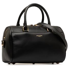 Saint Laurent-Bolso satchel clásico de cuero tipo lona para bebé de Saint Laurent en negro-Negro