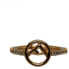 Fendi-Ouro Fendi F é anel de cristal Fendi-Dourado