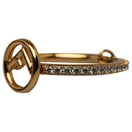 Fendi-Ouro Fendi F é anel de cristal Fendi-Dourado