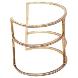 Autre Marque-Gold Jennifer Miller Pave Diamond Geometric Cuff Bracelet-Golden
