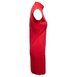 Max Mara-Vestido vermelho Max Mara de lã virgem sem mangas tamanho US M-Vermelho