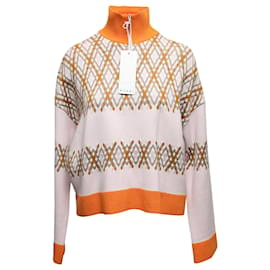 Marni-Light Pink & Orange Marni Knit Half-Zip Sweater Size EU 44-Pink
