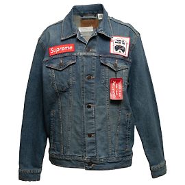 Medium Wash Levi's x Supreme Denim Patch Jacket Size US M Blue