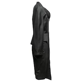 Thierry Mugler-Vintage negro Thierry Mugler vestido con botones tamaño UE 44-Negro