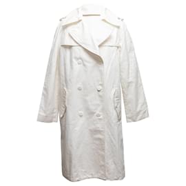 D&G-White D&G Cotton Trench Coat Size IT 44-White