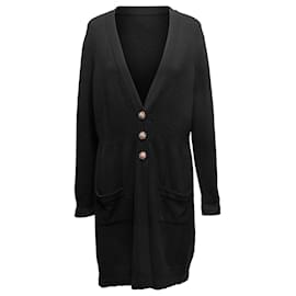 Chanel-Black Chanel Fall/Winter 2007 Longline Cashmere Cardigan Size FR 48-Black