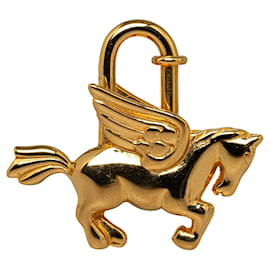Hermès-Charme de serrure Hermes Pegasus Cadena en or-Doré