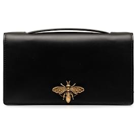 Dior-Pochette abeille en cuir Dior noir-Noir