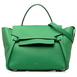 Céline-Green Celine Mini Belt Bag Satchel-Green