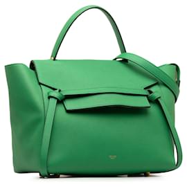 Céline-Green Celine Mini Belt Bag Satchel-Green