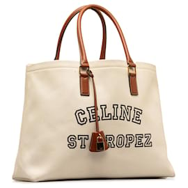 Céline-Weiße Celine St. Tropez Horizontale Cabas-Tasche-Weiß