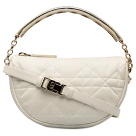 Dior-White Dior Small Cannage Vibe Satchel-White