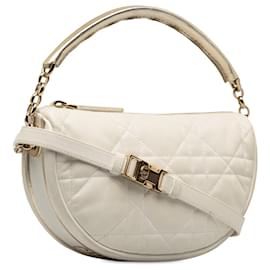 Dior-White Dior Small Cannage Vibe Satchel-White