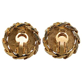 Chanel-Pendientes de clip Chanel CC dorados-Dorado