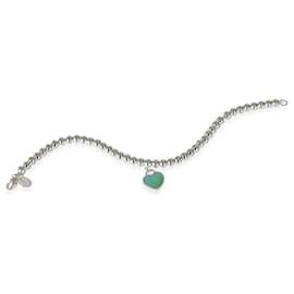 Tiffany & Co-TIFFANY & CO. Zurück zum Tiffany-Armband mit blauem Herzanhänger aus Sterlingsilber-Andere