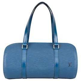 Louis Vuitton-Louis Vuitton Sac à main Papillon en cuir épi bleu-Bleu