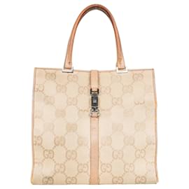 Gucci-Gucci GG Monogram Jackie Handbag-Beige