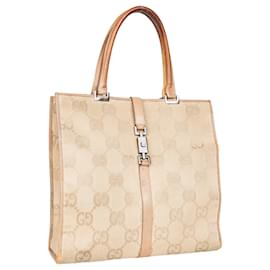 Gucci-Gucci GG Monogram Jackie Handbag-Beige