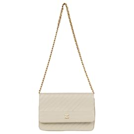 Chanel-Chanel gestepptes Lammleder 24K Gold Single Flap Bag-Beige