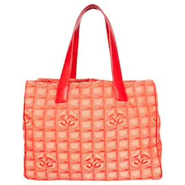 Chanel-Bolsa de compras Chanel Red Travel Line-Vermelho